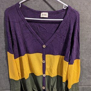 Bibi Tie Front Waffle Knit Sweater, size M
